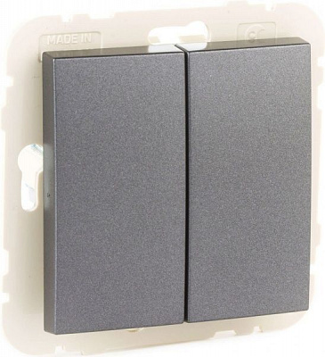 Выключатель двухклавишный Efapel Logus без подсветки 10 А 250В IP20 графит 21061 TIS