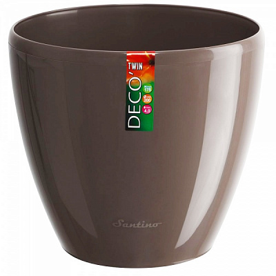 Вазон пластиковий Santino Deco Twin круглий 1,5 л шаде