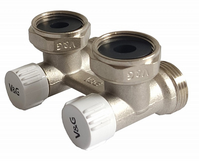 Вузол підключення V&G VALOGIN кутовий Н-подібний 3/4