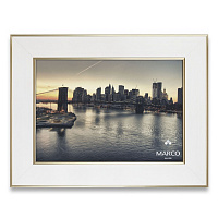 Рамка для фотографии со стеклом MARCO decor 5114 1 фото 21х30 см белый с золотистым 