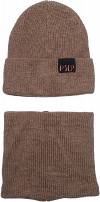 Комплект шапка + снуд унисекс Pompona р.52-54 коричневый 20 Z P 80 k 