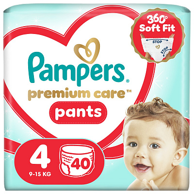 Подгузники-трусики Pampers Premium Care Pants 4 9-15 кг 40 шт.