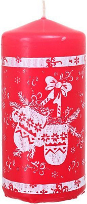 Свеча Цилиндр Варежка красная 60*120 Pako-If