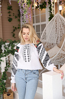 Вышиванка Galychanka Аничка р. L бело-черный Wb-039