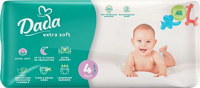 Підгузки Dada Extra Soft 4 Maxi 7-18 кг, 46 шт.