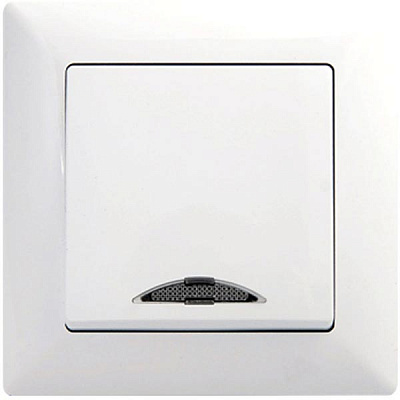 Вимикач одноклавішний Gunsan Visage з підсвіткою 16 А 250В IP20 білий