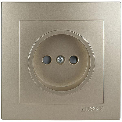 Розетка без заземлення Nilson Touran без шторок золотий