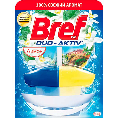 Блок с чистящим средством Bref Duo-Aktiv Лимон с корзинкой 
