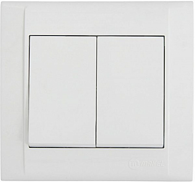 Вимикач двоклавішний Makel Defne без підсвітки 10 А 250В білий 42001003
