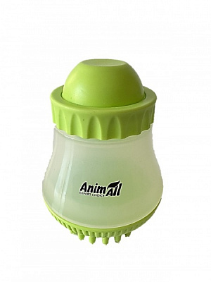 Щетка массажная AnimAll Groom с дозатором зеленая/синяя MR8704 2000981200350
