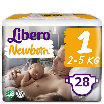 Підгузки Libero New Born 1 2-5 кг 28 шт.
