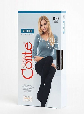 Колготки жіночі Conte VELOUR р. 4 100 den чорний 1 пар
