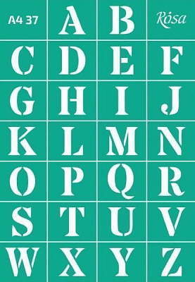 Трафарет многоразовый самоклеящий Алфавит №37 212937 210х297 мм Rosa Talent