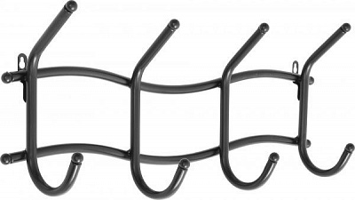 Вішалка для одягу на 4 гачки чорна