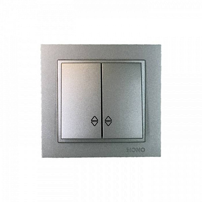 Выключатель проходной двухклавишный Mono Despina без подсветки антрацит 102-242423-111