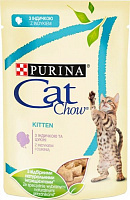 Корм Purina Cat Chow Kitten с индейкой и цукини в желе 85 г