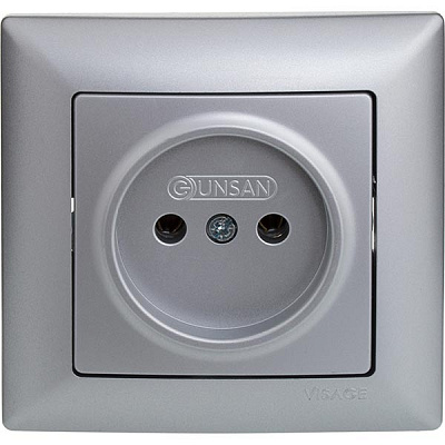 Розетка без заземлення Gunsan Visage без шторок срібний VS 28 15 113