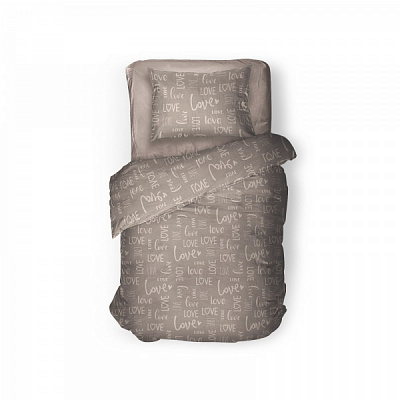 Комплект постільної білизни 1,5 Love коричневий UP! (Underprice)