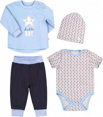 Комплект для новорожденных Bembi КП249 серо-голубой р.62 5249001133.4X1 