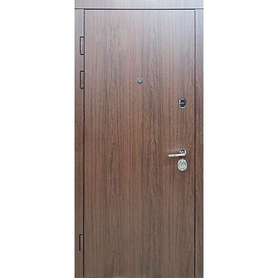 Двері вхідні Булат Гарант гладкі 156 Вуличні дуб темний 2050x950мм ліві