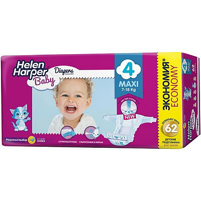 Підгузники Helen Harper Baby Maxi 7-18 кг 62 шт