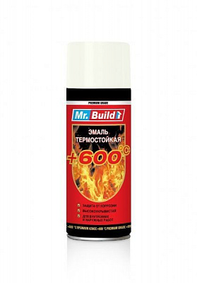 Эмаль аэрозольная Mr.Build термостойкая RAL 9010 белый мат 400 мл