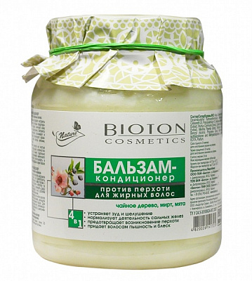 Бальзам-кондиціонер Bioton проти лупи для жирного волосся 500 мл