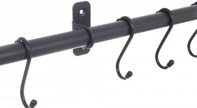 Рейлинг кухонный Flamberg 10 крючков+3 кронштейна черный