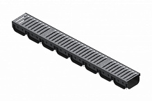 Лоток Vodaland водовідвідний пластиковий Easy 2 DN100 H70 з решіткою сталевою оцинкованою щілинною А15