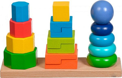 Развивающая игрушка Іграшки з дерева Пирамидки 3 в 1 Д037