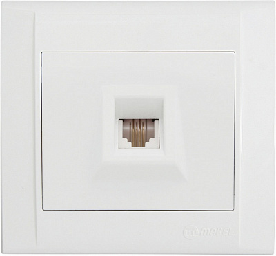 Розетка телефонная Makel Defne белый 42001014