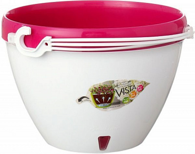 Горшок Santino Vista круглый 3.8 л пурпурный/белый