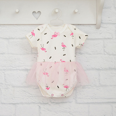 Боди детское для девочки Blanka Фламинго р.86 бежевый 12992 