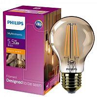 Лампа светодиодная Philips Classic Gold 5.5 Вт A60 прозрачная E27 220 В 2500 К 