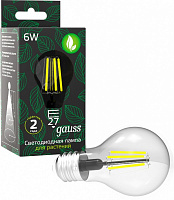 Лампа світлодіодна для рослин Gauss Fito Filament 102802906 6 Вт A60 прозора E27 220 В 1000 К 