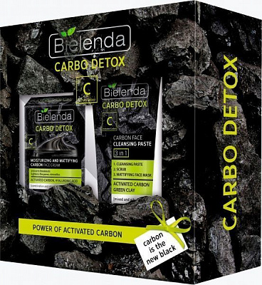 Bielenda CARBO DETOX (50 мл крему для обличчя + 150 г очищаюча паста для обличчя)