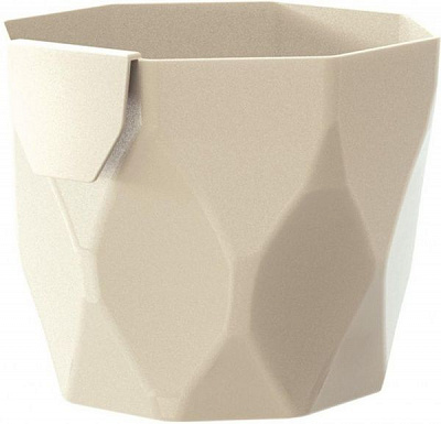 Кашпо пластиковое Prosperplast Rocka круглый 1л кремовый (70992-728) 