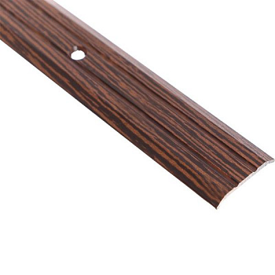 Порожек алюминиевый декорированный Braz Line рифленый с отверстиями 25x900 мм венге светлый