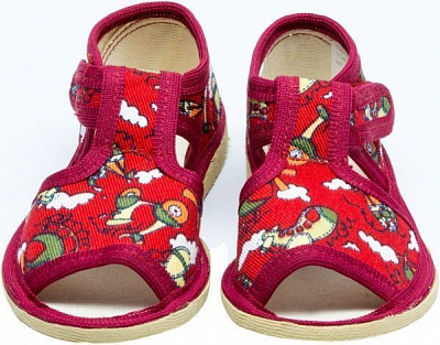 Тапочки для девочек Экотапок Сандалик летний красные 1075 р.30