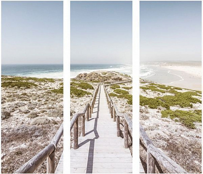 Картина модульна The Way to the Sea 3 частини 81x75 см Styler