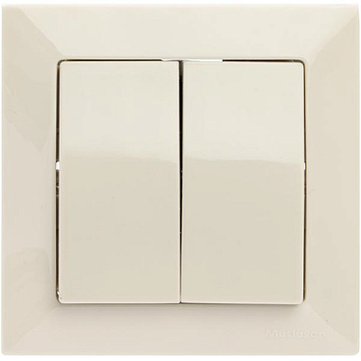 Вимикач подвійний Mutlusan Candela кремовий