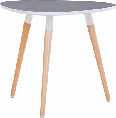 Стол журнальный LEAVES S WHITE (16) 490х490х435 (CH) серый камень 1.007 490x435мм Nowy Styl 