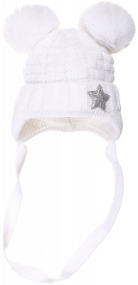 Шапочка детская для девочки Kraft р.36-38 белый 2733 