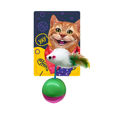 Игрушка для котов DGT-PETS Мышка-неваляшка разноцветный (FG230613002N)