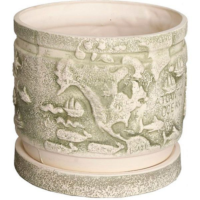 Горшок керамический Глобус С круглый 4,5л бежевый 