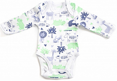 Боди детское унисекс GABBI ВD-23-1 зоопарк р.56 с принтом 13639 