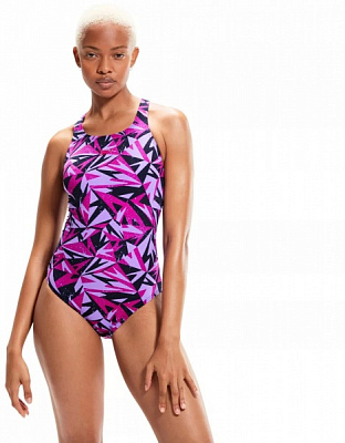 Купальник Speedo HYPERBOOM ALV MDLT AF NAVY/PURPLE 8-1219914441 р.L разноцветный