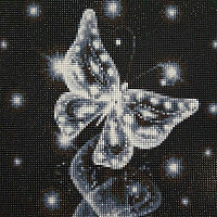Набір для творчості зі стразами на підрамнику Зоряний метелик 30x30 см Діамантові ручки 
