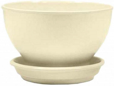 Горшок керамический Бонсайниця глянец круглый 1л бежевый (016-0-023) 