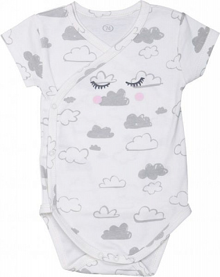 Комбинезон Фламинго боди ясельный Тучки р.74 молочно-серый 141-222-14 